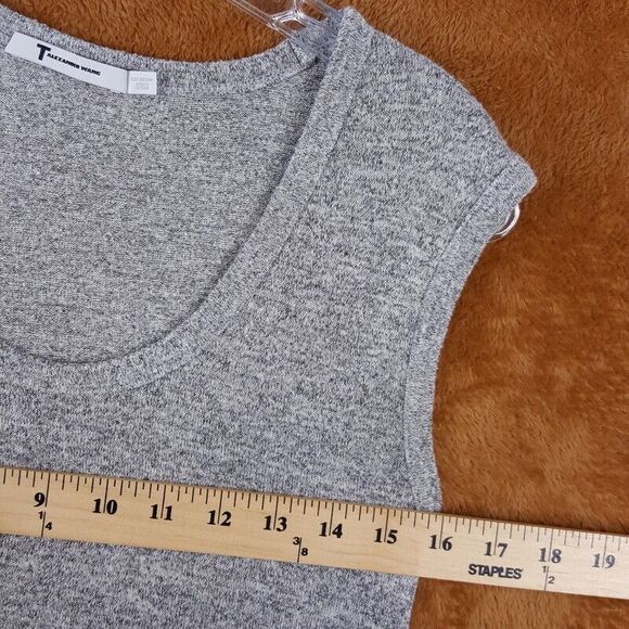 ALEXANDER WANG Womens Top Medium Gray Pullover Knit Tank Asymmetrical Tunic - Picture 5 of 7